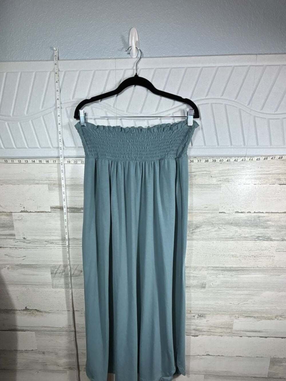 Zenana Smocked Waist Midi Skirt Blue Size 1X